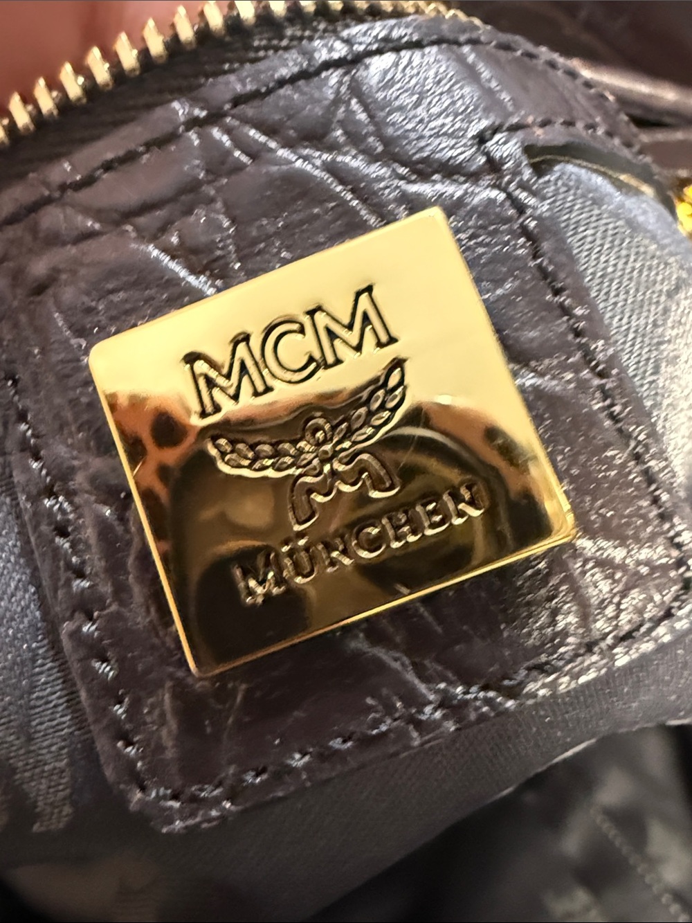 MCM Visetos Python Print Studded Shopper Tote - Picture 15 of 16